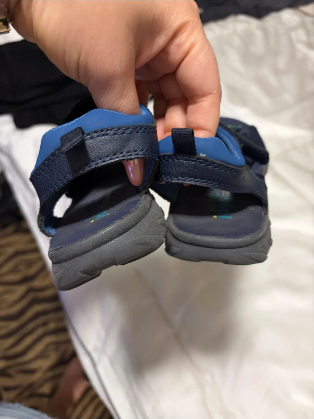 Carters Kids Navy Blue Adjustable Sandals - 8